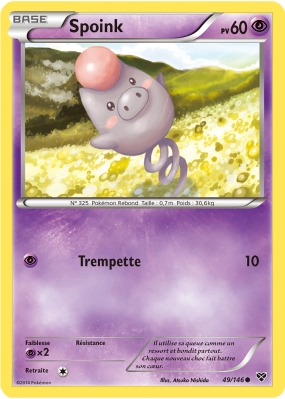 Carte Pokémon Spoink 49/146 Commune XY (JCC)