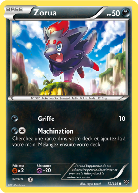 Carte Pokémon Zorua 72/146 Commune XY (JCC)