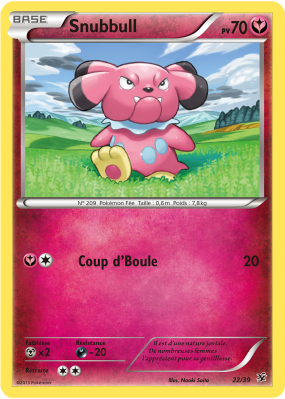 Carte Pokémon Snubbull 22/39 Aucune Bienvenue à Kalos