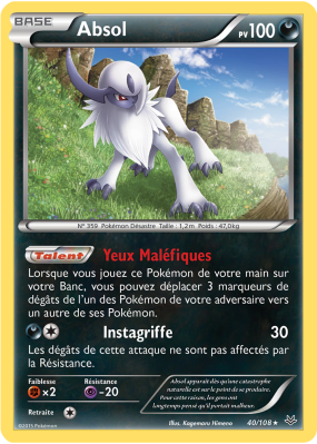 Carte Pokémon Absol 40/108 Holographique Ciel Rugissant
