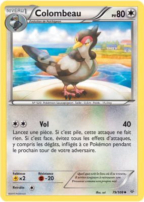 Carte Pokémon Colombeau 79/108 Peu commune Ciel Rugissant