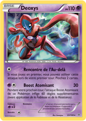 Carte Pokémon Deoxys 33/108 Holographique Ciel Rugissant