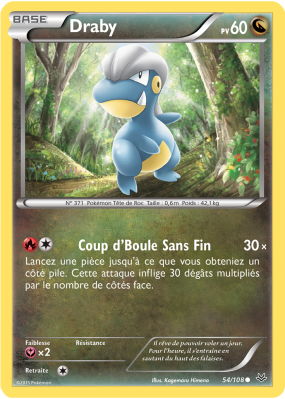 Carte Pokémon Draby 54/108 Commune Ciel Rugissant