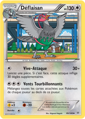 Carte Pokémon Déflaisan 80/108 Peu commune Ciel Rugissant