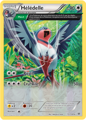 Carte Pokémon Hélédelle 72/108 Holographique Ciel Rugissant