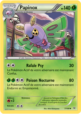 Carte Pokémon Papinox 7/108 Peu commune Ciel Rugissant