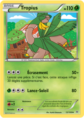 Carte Pokémon Tropius 12/108 Peu commune Ciel Rugissant