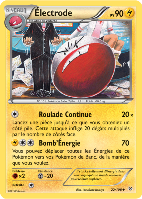 Carte Pokémon Électrode 22/108 Peu commune Ciel Rugissant