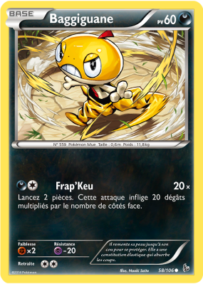 Carte Pokémon Baggiguane 58/106 Commune Étincelles