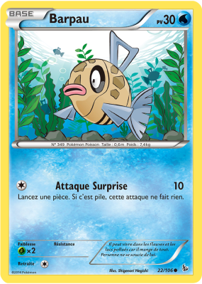 Carte Pokémon Barpau 22/106 Commune Étincelles