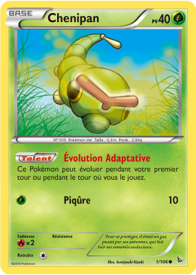 Carte Pokémon Chenipan 1/106 Commune Étincelles