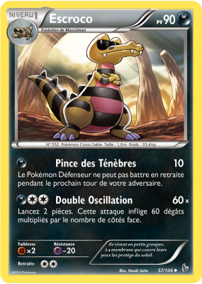 Carte Pokémon Escroco 57/106 Peu commune Étincelles
