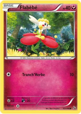 Carte Pokémon Flabébé 63/106 Commune Étincelles