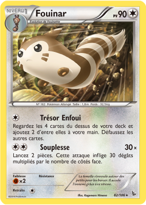 Carte Pokémon Fouinar 82/106 Rare Étincelles