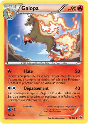 Carte Pokémon Galopa 15/106 Peu commune Étincelles