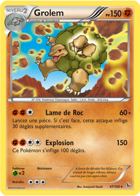 Carte Pokémon Grolem 47/106 Rare Étincelles
