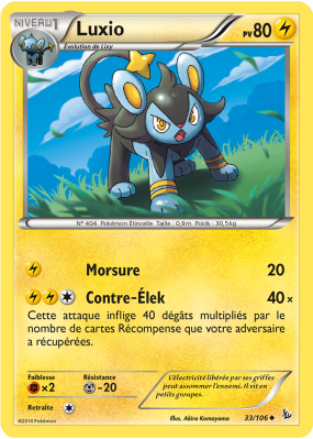 Carte Pokémon Luxio 33/106 Peu commune Étincelles