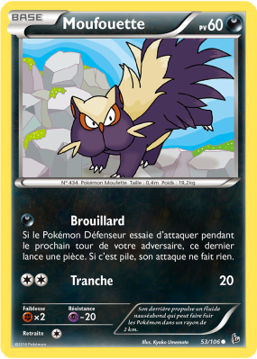Carte Pokémon Moufouette 53/106 Commune Étincelles