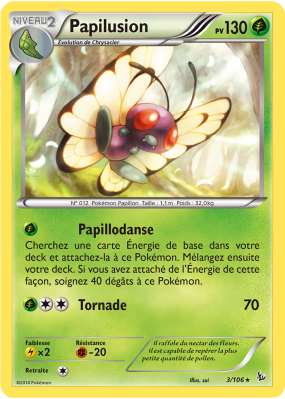 Carte Pokémon Papilusion 3/106 Rare Étincelles