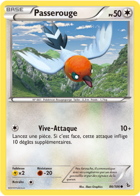 Carte Pokémon Passerouge 86/106 Commune Étincelles