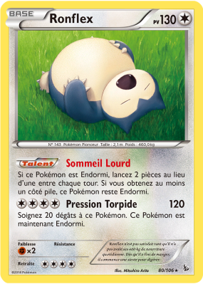 Carte Pokémon Ronflex 80/106 Rare Étincelles