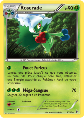 Carte Pokémon Roserade 9/106 Peu commune Étincelles