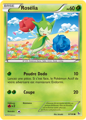Carte Pokémon Rosélia 8/106 Commune Étincelles