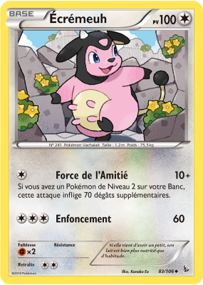 Carte Pokémon Écrémeuh 83/106 Peu commune Étincelles