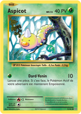 Carte Pokémon Aspicot 5/108 Commune Évolutions