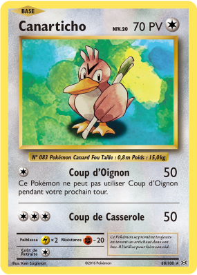 Carte Pokémon Canarticho 68/108 Rare Évolutions