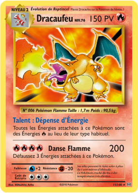 Carte Pokémon Dracaufeu 11/108 Holographique Évolutions