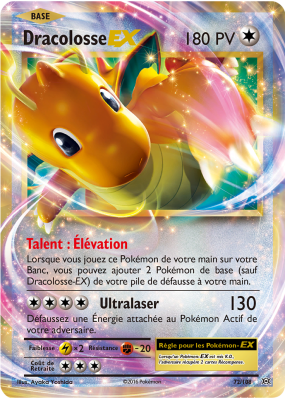 Carte Pokémon Dracolosse-EX 72/108 Ultra Rare Évolutions
