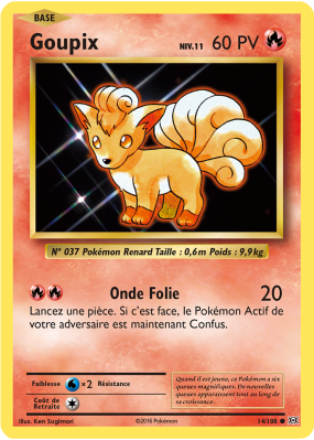 Carte Pokémon Goupix 14/108 Commune Évolutions