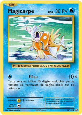 Carte Pokémon Magicarpe 33/108 Commune Évolutions