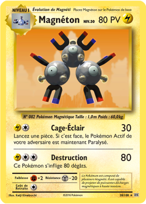 Carte Pokémon Magnéton 38/108 Holographique Évolutions