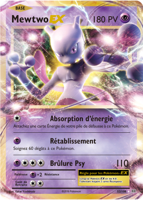Carte Pokémon Mewtwo-EX 52/108 Ultra Rare Évolutions