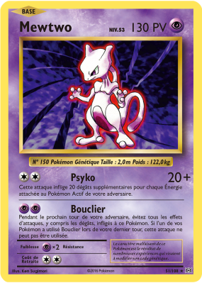 Carte Pokémon Mewtwo 51/108 Rare Évolutions