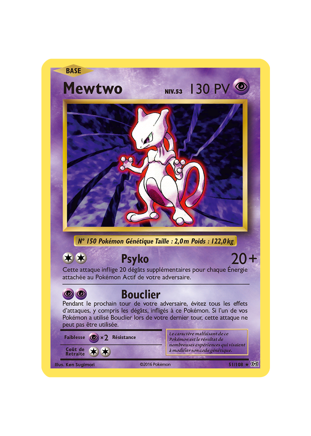Pokémon – Mewtwo-EX (52/108) – Holo Rare – XY Evolutions – Carte à Collectionner