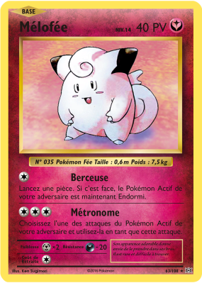 Carte Pokémon Mélofée 63/108 Rare Évolutions