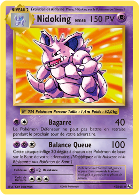 Carte Pokémon Nidoking 45/108 Holographique Évolutions