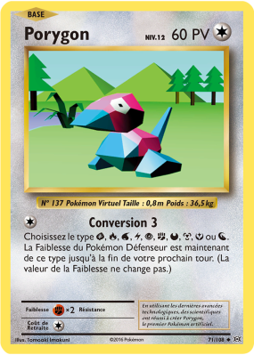 Carte Pokémon Porygon 71/108 Peu commune Évolutions