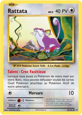 Carte Pokémon Rattata 66/108 Commune Évolutions