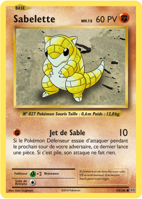 Carte Pokémon Sabelette 54/108 Commune Évolutions
