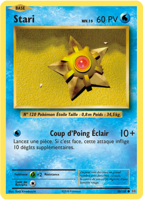 Carte Pokémon Stari 30/108 Commune Évolutions