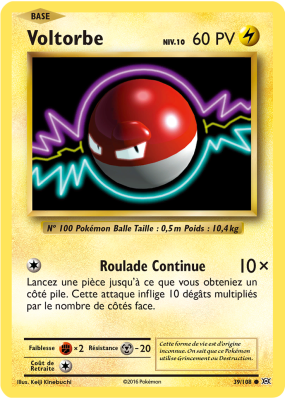 Carte Pokémon Voltorbe 39/108 Commune Évolutions