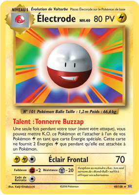 Carte Pokémon Électrode 40/108 Rare Évolutions