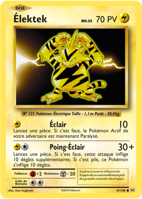 Carte Pokémon Élektek 41/108 Commune Évolutions