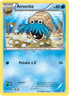Carte Pokémon Amonita 17/124 Peu commune Impact des Destins