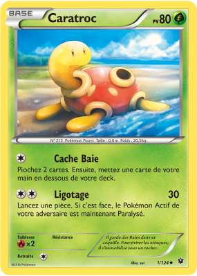 Carte Pokémon Caratroc 1/124 Peu commune Impact des Destins