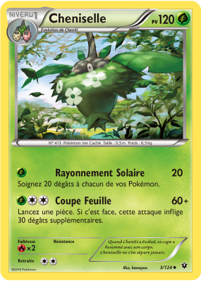 Carte Pokémon Cheniselle 3/124 Peu commune Impact des Destins